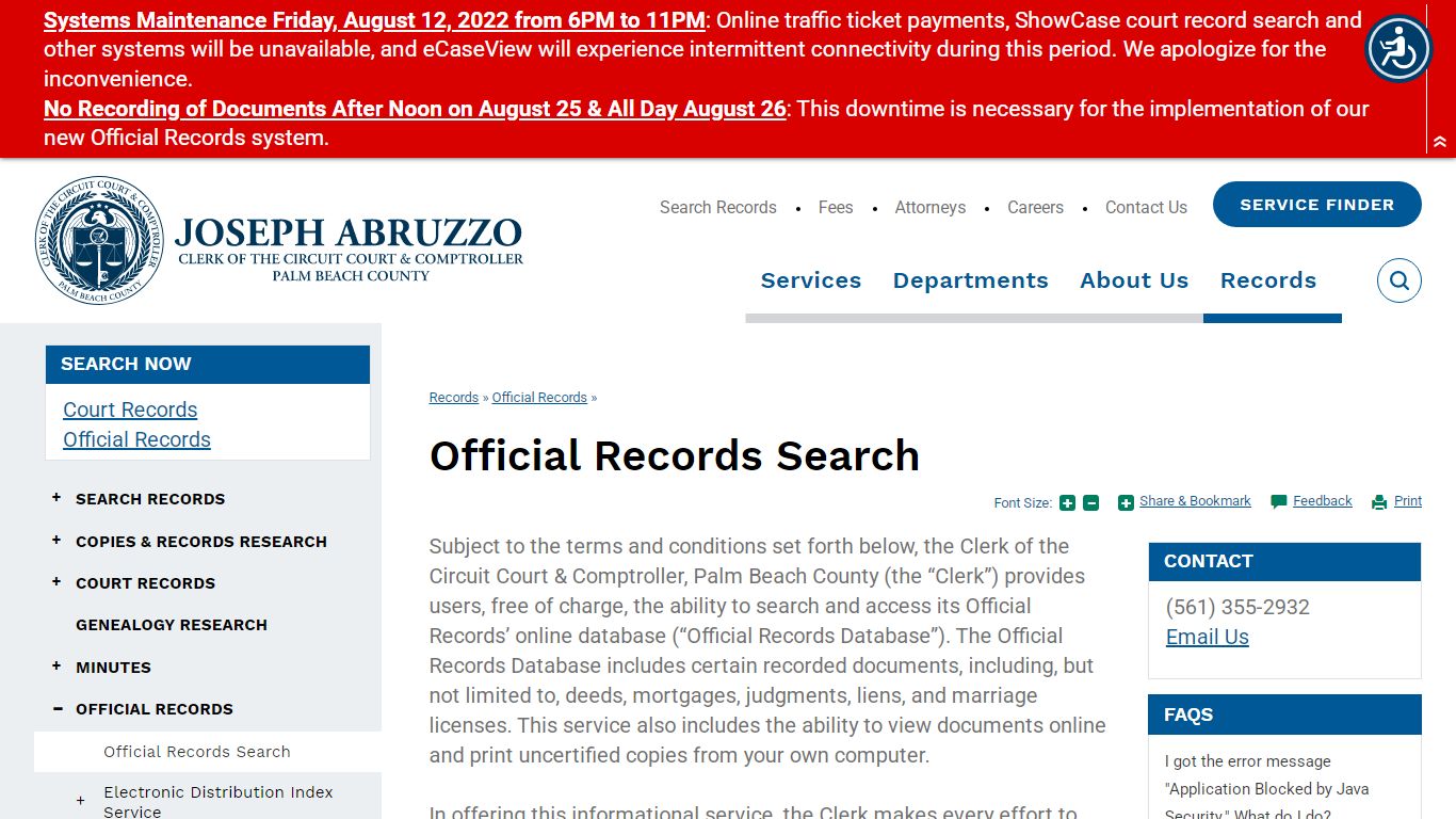 Clerk of the Circuit Court & Comptroller, Palm Beach County